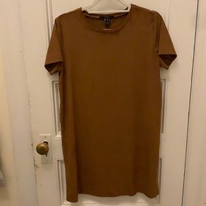 Brown Suede Tee Shirt Dress - Size L